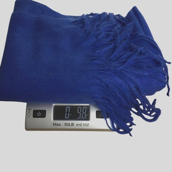 Cobalt Blue Cashmere Feel Pashmina Shawl Wrap 58x41 Soft Large Scarf Gift NWOT - Picture 2 of 6